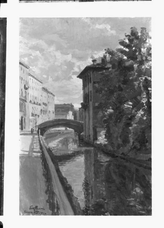 Riproduzione di opera d'arte - Naviglio, Biblioteca Nazionale Braidense, Milano